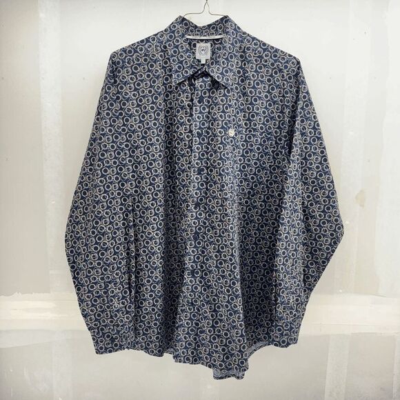 Cinch Performance Shirt Men's Large Blue Circles Western Monogram - Picture 1 of 6